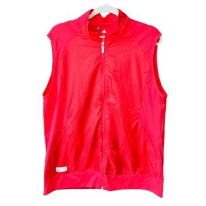 Adidas Red Athletic Golf Vest Women’s Size X-Large Zip Up Fitness Workout Jacket